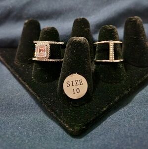 2 Silvertone Rings